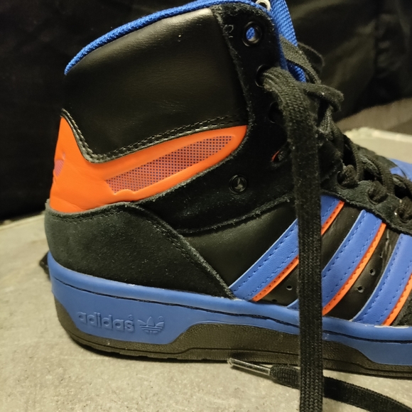 Adidas Patrick Ewing 8.5 hi-top basketball sneakers leather suede blue orange - Picture 11 of 15